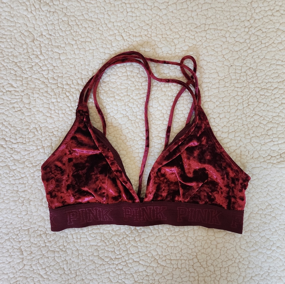 PINK Velvet Bralette (Medium)